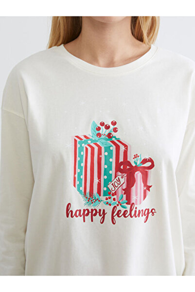 LC Waikiki Crew Neck Printed Women's Pajamas Set