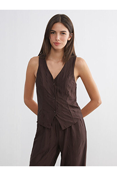 LC Waikiki Σετ γυναικείες πιτζάμες με λαιμόκοψη σε σατέν