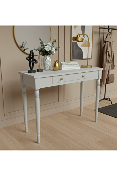 Wooding Mobilya 80 Cm Masif Tornalı Açık Gri Dresuar