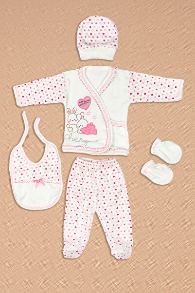 Lui Baby 5'li Yenidoğan Hastane Çıkışı Pamuk Tavşan Kabartmalı