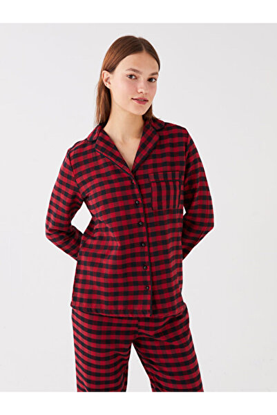 LC Waikiki Shirt Collar Plaid Women's Pajamas Set