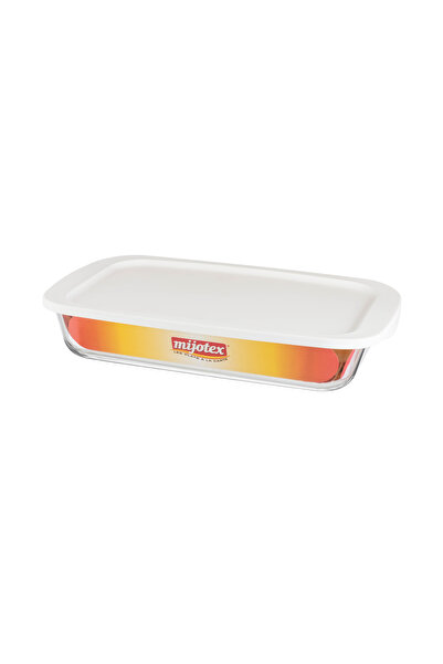 ABAREEK Rectangular glass oven tray with a capacity of 3.6 liters and a lid