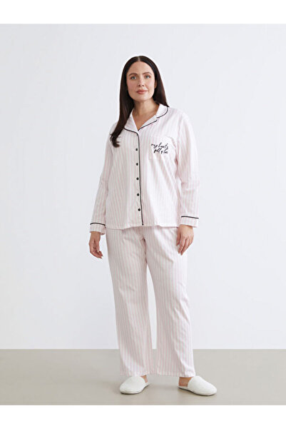 LC Waikiki Plus Size Embroidered Women's Pajama Set