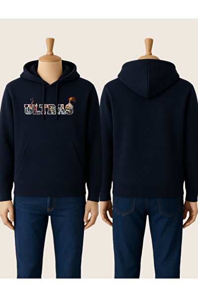 SARI سترة صوفية ذات طابع مميز مع رسومات داخلية وكتابة باللغة الإنجليزية