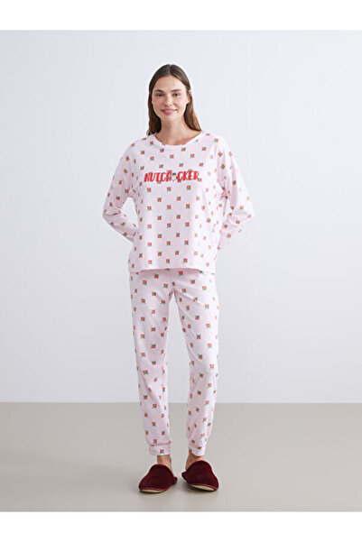 LC Waikiki Σετ γυναικεία πιτζάμες με σχέδιο Crew Neck