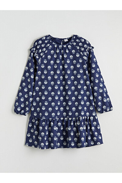 LC Waikiki Crew Neck Patterned Girl's Dress