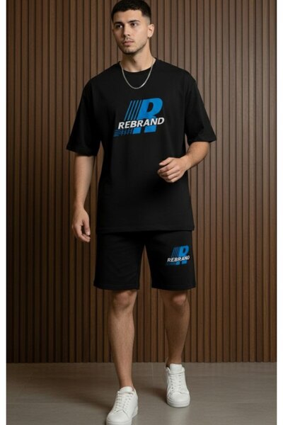 REBRAND Oversize T-Shirt Set - Printed Bottom Top Shorts Set