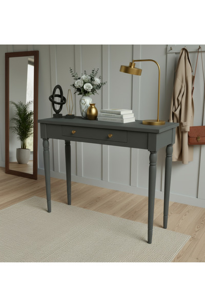 Wooding Mobilya 80 Cm Masif Tornalı Antrasit Dresuar