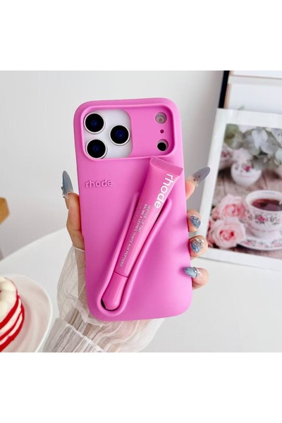 HYPERSOFT iPhone 17 (6.3 Inch) Compatible Summer Lip Case with Lipstick Compartment Lipstick Case