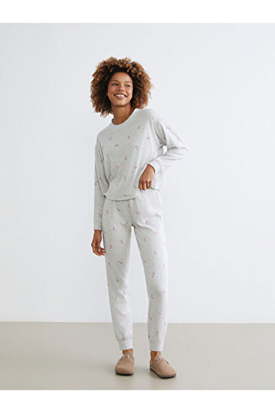 LC Waikiki Crew Neck Patterned Women's Pajamas Set