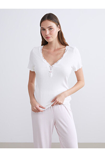 LC Waikiki V-Neck Striped Women's Pajama Set