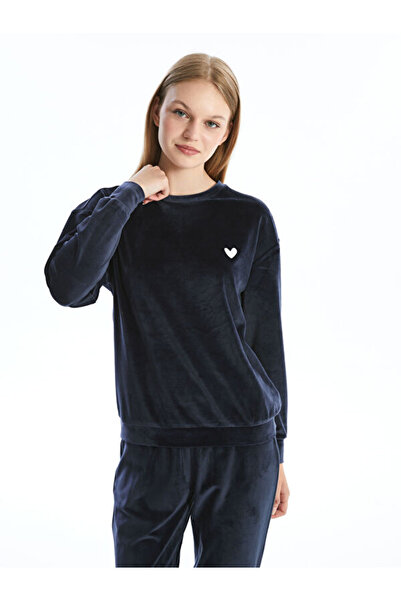 LC Waikiki Bisiklet Yaka Nakışlı Uzun Kollu Kadın Pijama Takımı