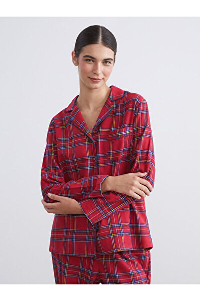 LC Waikiki Shirt Collar Plaid Women's Pajamas Set