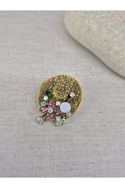 PİNA HEDİYELİK AKSESUAR Taşlı Broş Antik Görünümlü Çiçekli Şapka Şekilli Yaka İğnesi Şal İğnesi Öğretmenler Günü