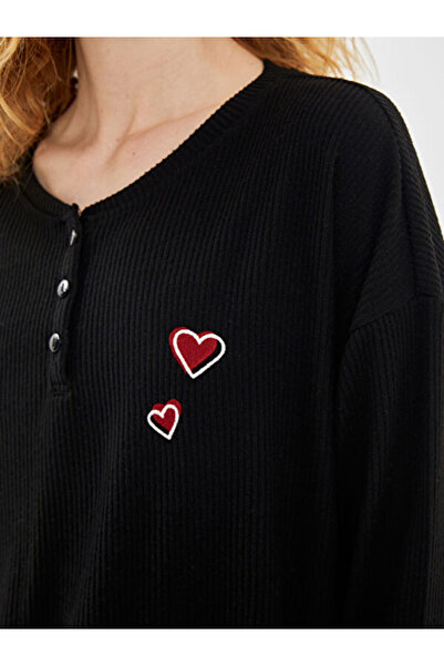 LC Waikiki Crew Neck Embroidered Women's Pajamas Set