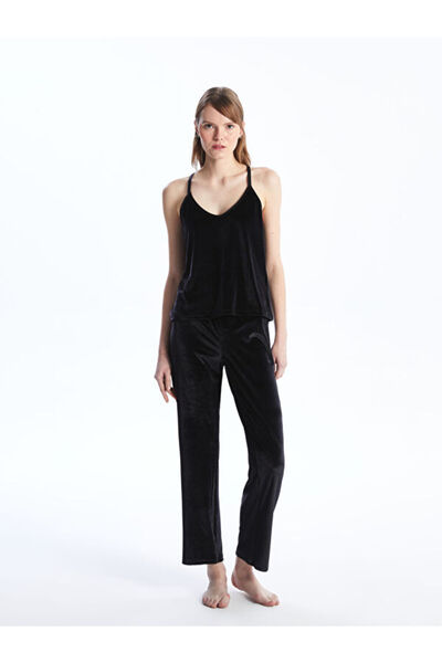 LC Waikiki V-Neck Lace Detailed Suspender Women's Pajama Set