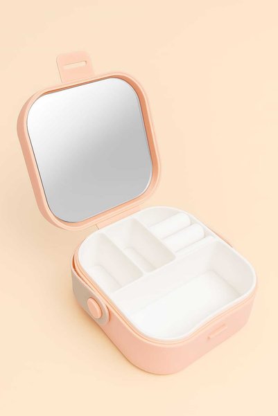 Urve Plastik Jewelry and Accessory Box with Makeup Mirror |   Portable Organizer Box