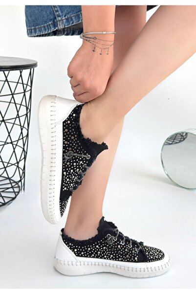 Kanonik Education Guji Black Denim Lace-Up Sneakers