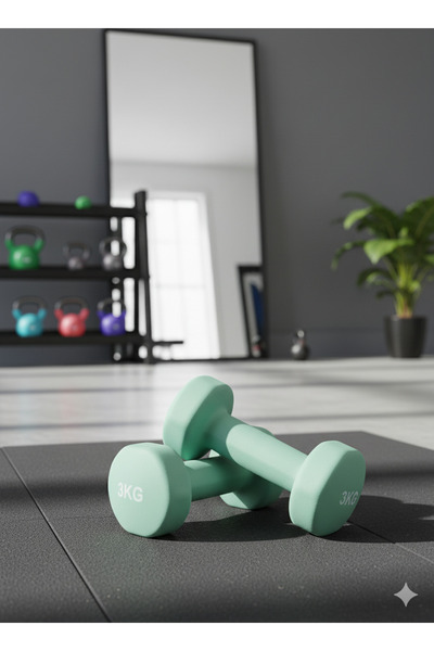 HEPİTOP Vinly Neoprene Kaplamalı Döküm Demir Dambıl Estetik Soft Pilates Fitn...