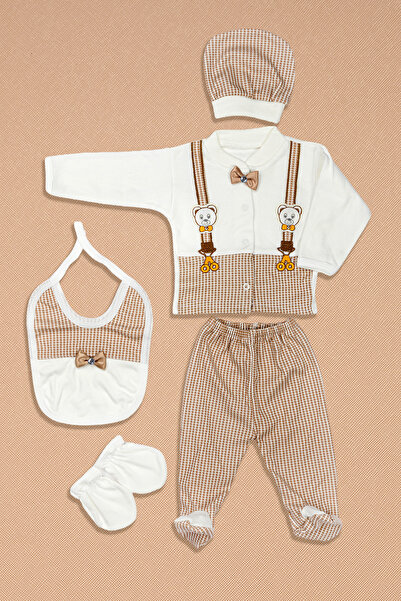 Lui Baby 5-Pack Newborn Hospital Discharge Cotton Teddy Bear Embossed