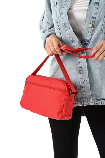 RKY SERENITY Sanmorris Women's 3-Compartment Parachute Fabric Adjustable Crossbody Bag