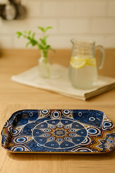 ATAGİFT HEDİYELİK Modern Patterned Metal Tray Tea Coffee Tray - Presentation ...