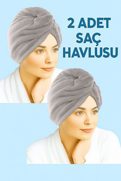 Mela Home 2-Pack Hair Towel/Bonnet Quick-Drying, Buttoned, Soft Microfiber Te...