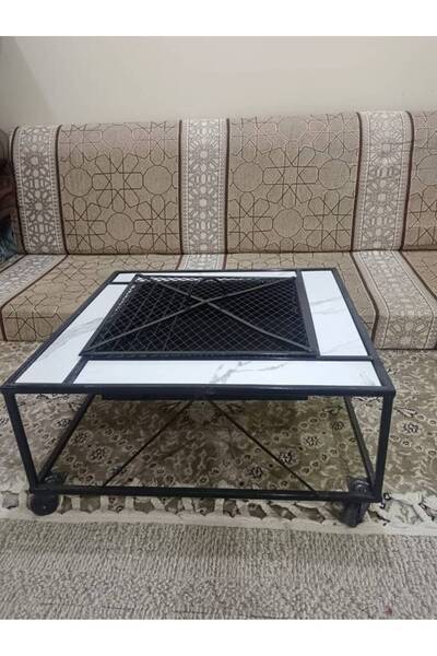 LAMST منجرة فحم أبو كفرات - أسود مع رخام أبيض