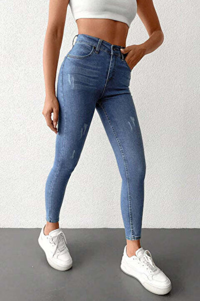 StreetWear Outlet Women's Ripped Skinny Jeans, High Waist