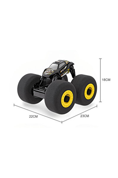 LUDIRO RC Car with Remote Control, Shockproof Sponge Wheels, Battery, 23x22x18 cm, Black Yellow, + 6 Years