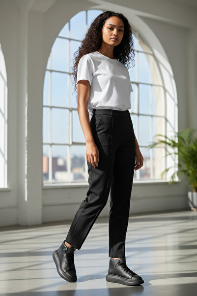 dehaine Women's high-top sneakers made of eco-leather 6616