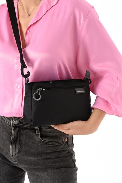 RKY SERENITY حقيبة كروس نسائية من سانموريس مكونة من 3 أقسام مصنوعة من قماش المظلة وقابلة للتعديل