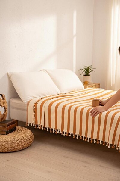 DNRYSL 100% Cotton Single Tassel Pique, Bedspread 160X220 cm