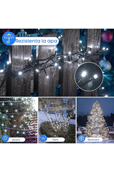 GARDEON Christmas Linear Light String, 85 m, 8 Modes, Cold White, IP44