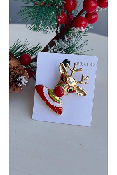 Enfes Takı Özel tasarım yılbaşı temalı geyik broş