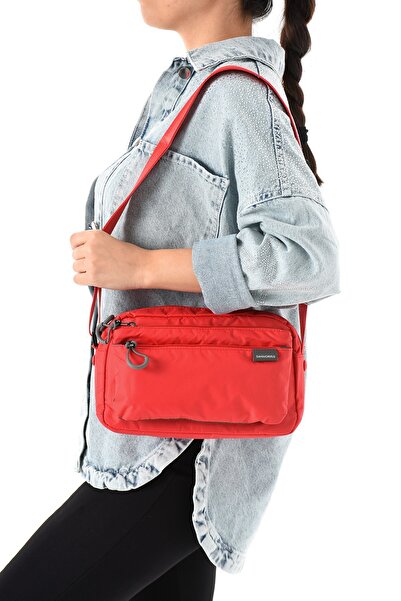 RKY SERENITY Sanmorris Women's 3-Compartment Parachute Fabric Adjustable Crossbody Bag