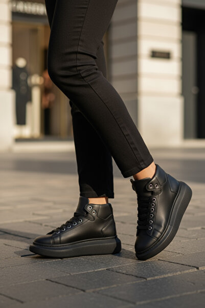 dehaine Women's high-top sneakers made of eco-leather 6616