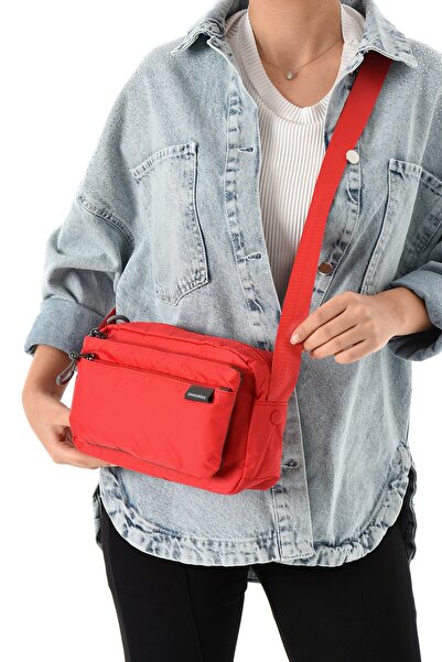 RKY SERENITY Sanmorris Women's 3-Compartment Parachute Fabric Adjustable Crossbody Bag