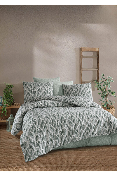 PERLE MAİSON طقم غطاء لحاف مزدوج من بيرليمايسون 'ليف جرين'