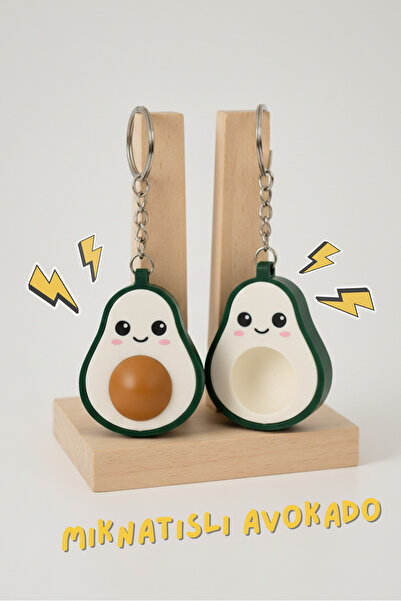 CharmFancy Lumoi Studio - Mıknatıslı Avokado Anahtarlık - Couple Keychain - Ç...