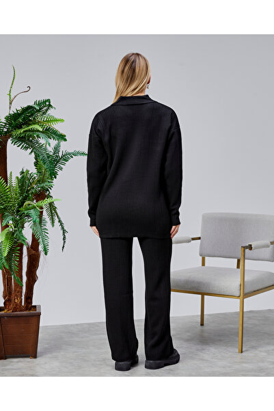 Jinx Wear Fashion Needle Broken Detail Model Acrylic 2-Piece Women's Knitwear Set