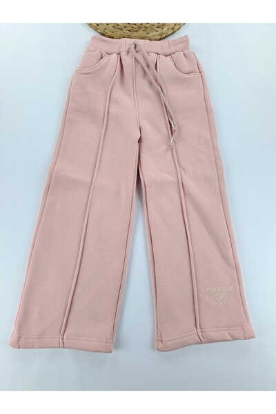 Butik Girl's Printed 3 Thread Ş Fleece-Lined Thick Winter Tracksuit Set with Fleece Inside