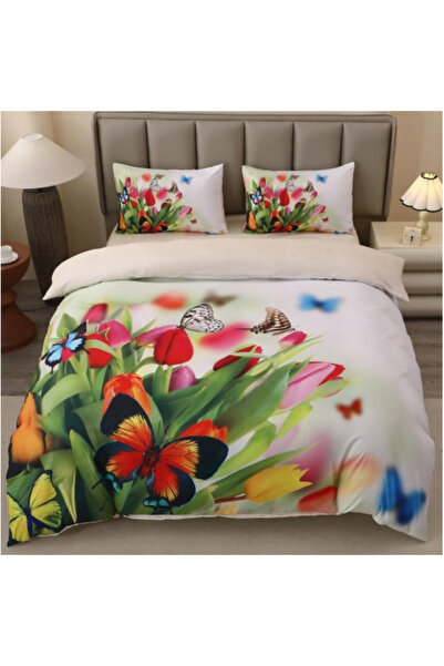 CumparaMisim Lenjerie pat dublu, FINET, Imprimeu Digital 5D cu Fluturi - Iden...