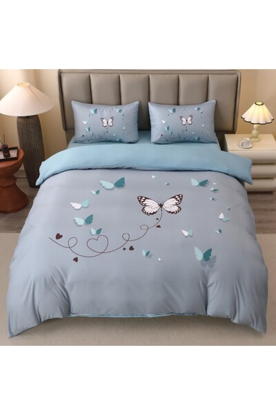 CumparaMisim Double bed linen, FINET, 5D Digital Print with Butterflies - Ide...
