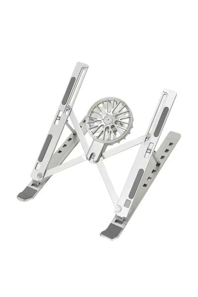 SHOPYTECH Fanlı Katlanır Laptop Notebook Standı 7 Kademeli Yükseklik Alüminyu...