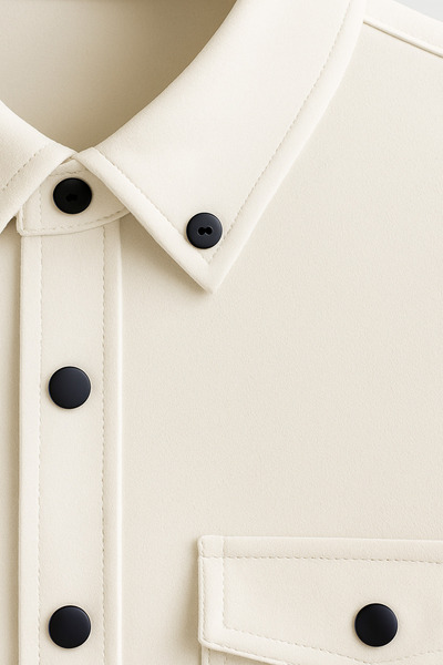 mavisima erkek giyimi Ανδρικό πουκάμισο από λευκό σουέτ – Άνετο και κομψό στυλ για τη νέα σεζόν