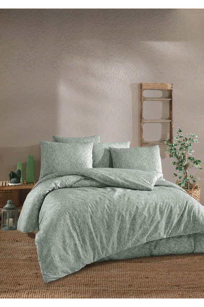 PERLE MAİSON Double Size Ranforce Bedding Set'Marble Green'