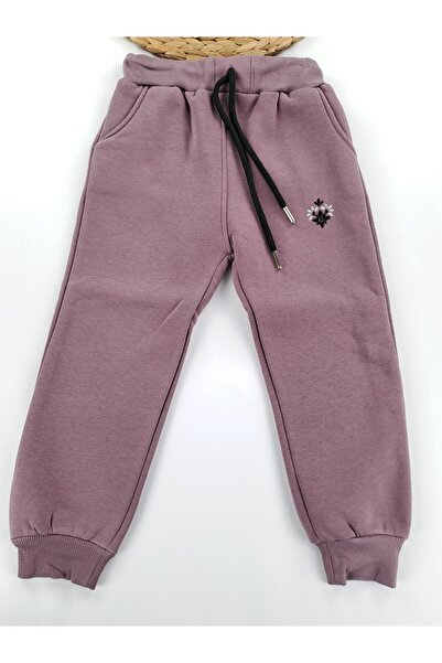 Butik Girl's Printed 3 Thread Ş Fleece-Lined Thick Winter Tracksuit Set with Fleece Inside, Zippered Hoodie