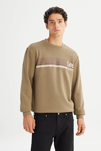 Lee Bisiklet Yaka Haki Erkek Sweatshırt L2520099801 Haki Sweatshirt