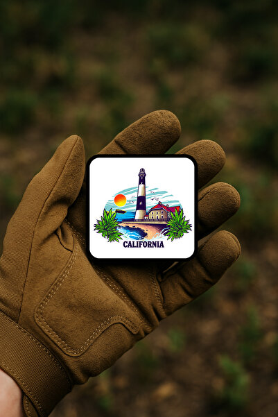 AHWALL شارة كاليفورنيا مع مناظر المنارة وغروب الشمس / شارة / شعار